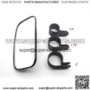 Set of ATV Rear View Mirror 13x22 Plastic UTV Mirror ,1.5 1.75 2inches bracket