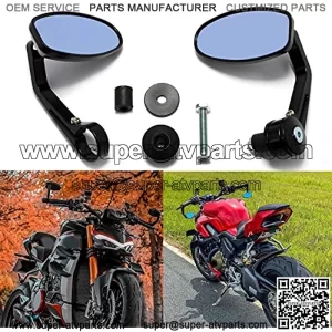 Motorcycle 7/8" Handle Bar End Oval Rearview Mirrors for Sports Bike Street Fighter GROM MXS125 CB500F MT-03 MT-07 FZ-07 MT-09 MT-10