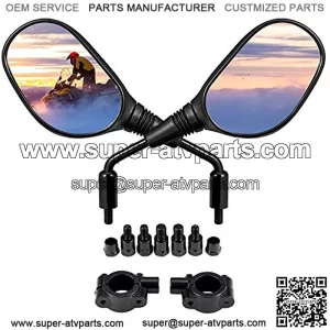 ATV Motorcycle Rear View Mirrors for Handlebars, 360 Degrees Ball-Type Adjustment, 8MM and 10MM Screws Compatible with Sportsman Scrambler FourTrax Snowmobile Bicycle