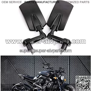 Motorcycle Rear View Mirrors - Universal 7/8'' 22mm Foldable Handle Bar End Side Mirrors Fits Most Motorbike Street Sport Naked Road Bike Cruisers Touring Scooter