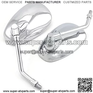 Motorcycle Mirrors, Universal 10mm Chrome Motorcycle Rear View Side Mirrors Handle Bar Bar End Motorcycle Mirrors