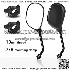 Universal Adjustable ATV Motorcycle 360 Degrees Ball-Type Side Rearview Mirror with 7/8?? Handlebar Mount Compatible for Motorcycle, Scooter, Atv, Dirt Quad Bike, Etc.