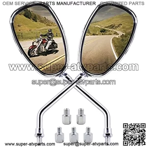 Motorcycle Mirrors, Universal 10mm 8mm  Motorcycle Rear View Side Mirrors Handle Bar Bar End Motorcycle Mirrors