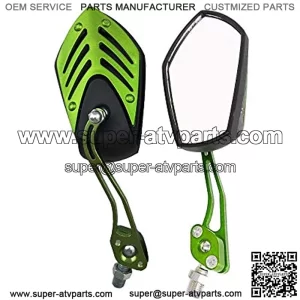 ESUPPORT Green Motorcycle Motorbike Bike 8mm 10mm Rearview Side Mirror Handle Scooter ATV ABS Aluminum