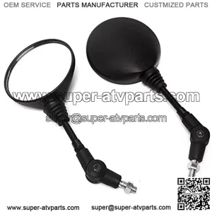 Motorcycle Rear View Side Mirrors Folding Round Mirrors For Harley Suzuki Yamaha Honda Kawasaki ATV Electric Bicycles Scooters w/ 8mm and 10mm Thread, Black