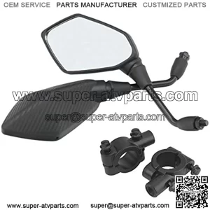 Electrombile Mirror Motorcycle Rear View Mirrors Electrical Motor E-Bike Back Side Convex mirror Carbon Fiber 7/8" Handlebar Clamps