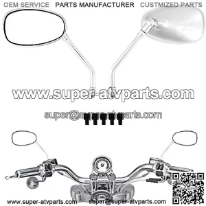 Motorcycle Side Mirrors, M8 M10 Rear View Side Mirrors Universal for FZ07 FZ09 XSR700 XSR900 GROM CB1000R Z1000 Z125 Z300 Vstrom 650 1000 KLR650 SV650