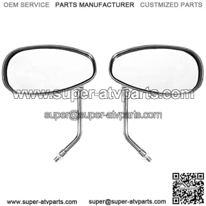 10MM  Motorcycle Handlebar Rearview Side Mirrors For Honda Kawasaki Suzuki Cruiser Scooter Street Bike ATV&UTV