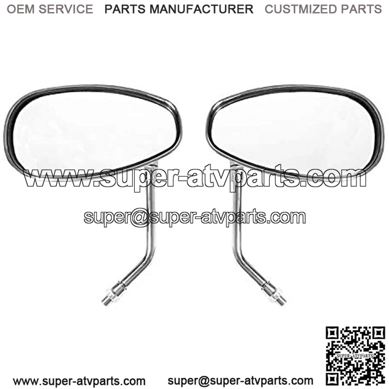 10MM Motorcycle Handlebar Rearview Side Mirrors For Honda Kawasaki Suzuki Cruiser Scooter Street Bike ATV&UTV