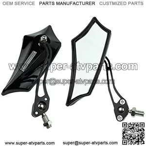 Black Universal Motorcycle Motorbike Bike 8mm 10mm Rear View Side Mirror Scooter ATV