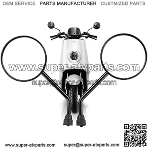 Motorcycle 3.94" Round Rearview Mirror  Round CNC Rearview Mirror Black Universal 10mm Clear Rear View Side Mirror