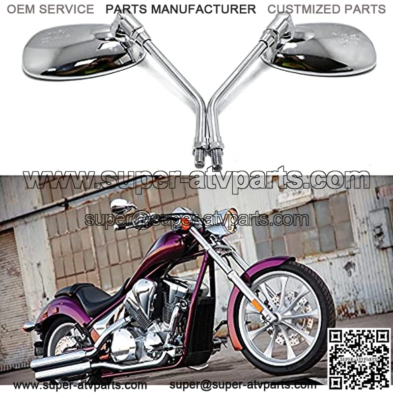 10MM Motorcycle Handlebar Rearview Side Mirrors for Sports Bike Cruiser Chopper Dirt Bike Scooter () - Image 2