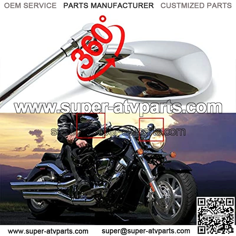 10MM Motorcycle Handlebar Rearview Side Mirrors for Sports Bike Cruiser Chopper Dirt Bike Scooter () - Image 4