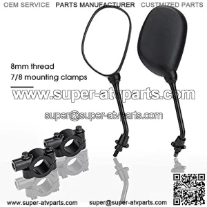 Motorcycle Rear View Mirror 360 Degrees Ball-Type Rearview Mirror with 7/8" Handlebar Mount Clamp Compatible with Motocycle Scooter Sportsman Dirt Bike Cruiser and more