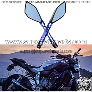 8mm 10mm Motorcycle Rearview Mirror Side Rear view Mirrors For Motorcycle Dirt Bike Quad Street Bike Adventure Snowmobile Jet ski Scooter Coolster Moped GY6 ATV's (Blue)