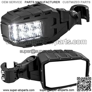 Arizone Espejos Retrovisor Laterales con luz LED Set de 2 Piezas Compatible con Can Am Maverick X3 MAX Luz Led ATV UTV RZR Moto Cuatrimoto