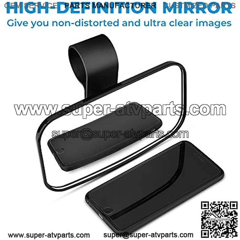 2022 UTV Mirror, Clear Convex Mirror with ShatterProof Tempered Glass and 1.5"-2" Mount Compatible with 2021 Polaris RZR PRO XP, Commander and Maverick X3, Viking, , Pioneer, Kubota RTV - Image 2