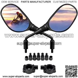ATV Mirrors, 8MM10MM Motorcycle Mirrors for Handlebar ATV Accessories Compatible with Scooter Snowmobile Mope, 360 Degrees Ball-Type Adjustment