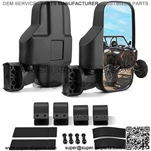 UTV Mirrors, UTV Side Mirrors Fits 1.6" - 2" Roll Cage Compatible with Pioneer Polaris RZR 900 1000 Can Am Kawasaki Mule Yamaha YXZ Shatter Proof Tempered Glass