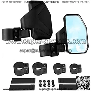 Offroad - Rear View/Side UTV Mirrors with SPOT Mirror - High Impact Right & Left Side Mirror Kit for 1.6" - 2" Roll Cage - RZR Can Am Yamaha Honda Arctic Cat