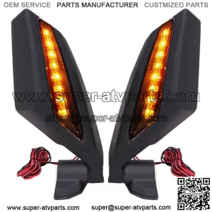 LED Light Rear Racing Side Mirrors For Can Am Maverick X3 Max Turbo R 2017-2024