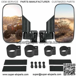 UTV Side Mirrors Rear View Mirrors For 1.75"-2" Polaris RZR Yamaha