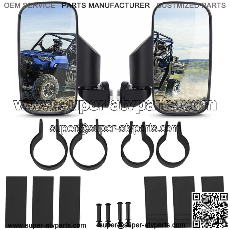 1.75"-2" UTV Side Mirror Rear View Mirrors For Polaris Ranger RZR 800 900 1000 - Image 3