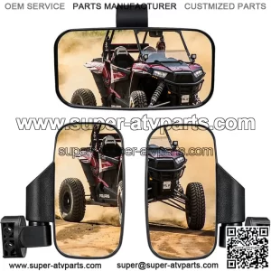 UTV Rear Side View & Center Mirrors For Kawasaki Mule PRO FX FXT DX DXT PRO-MX