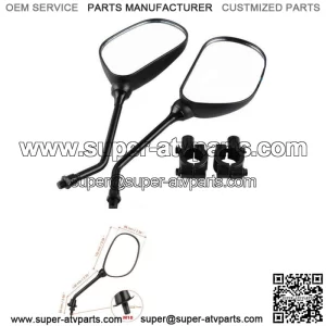 2X 22mm Universal ATV Rear View Side Mirrors With 10mm Mirror Holder Thread Hole