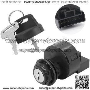 Ignition Key Switch for Polaris ACE 570 900 Outlaw 100 Ranger 400 500 570 800 RZR 4 800 570 Scrambler Sportsman 550 500 SE XP ATV Replace OEM # 4012166 4011142 SIX PINS 4 Position