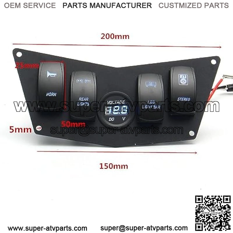 12-24V Dash Panel 4 Rocker Switch for ATV UTV Polaris Ranger RZR XP 900 800 570 - Image 2