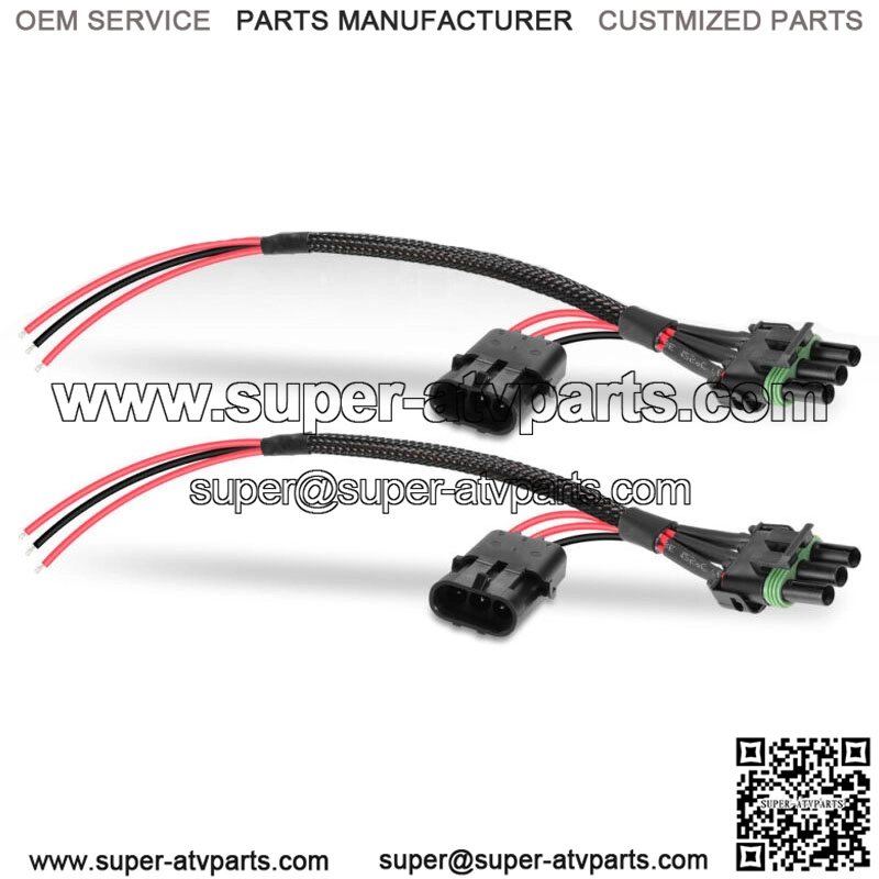 2PCS Tail Light Auxiliary Power Harness Plug Wire For Can-Am Maverick X3 17-23