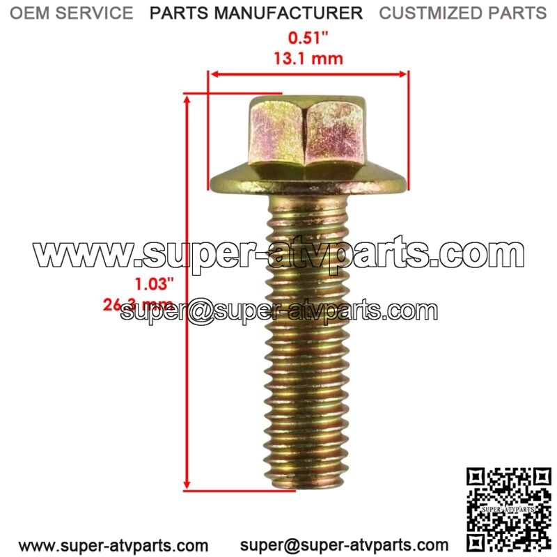 10x Flanged Head Clutch Bolt M6x20 for Polaris Ranger Crew XP 1000 2020-2021 (For: Polaris) - Image 2