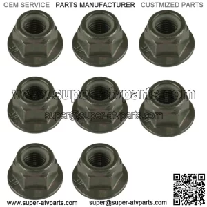 8x Engine Mount Flanged Nyloc Nut for Polaris Ranger 1000 Full Size 2020-2021 (For: Polaris)