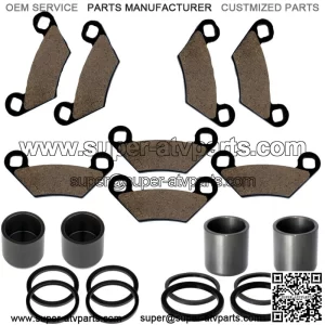 Front Rear Brake Caliper Piston W/Pads For Polaris Scrambler 1000 Md 2015-2017