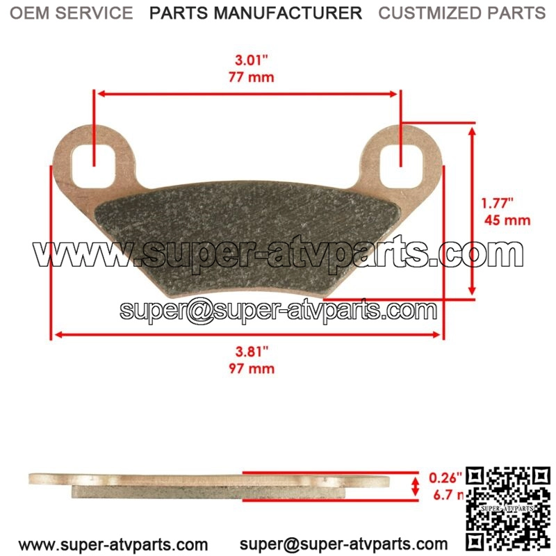 2x Front or Rear Brake Pads Polaris Scrambler 850 XP 13-2022/ 1000 XP S 14-2018 (For: Polaris) - Image 2