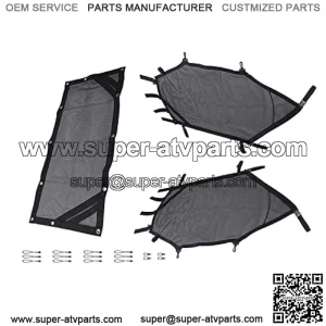 MFC UTV Window Net Roll Cage Mesh Net Guard Front Rear Right and Left Window Shade Shield Cover Door Scratch Prevention Compatible With UTV Polaris RZR 570 800 1000 900 RZR XP Turbo 2015-2019 2 Seater