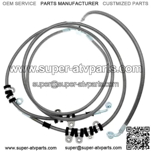 Front Braided Brake Hose Line Assembly For 64" Can-Am Maverick X3 Turbo 2017-23