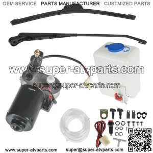 12V Windshield Washer Bottle+Electric Windshield Wiper for Polaris RZR Can Am X3