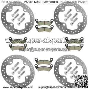 4 Front and Rear Brake Disc w/ Pad for Polaris RZR XP 1000/ RZR XP 4 1000 14-21 (For: Polaris)