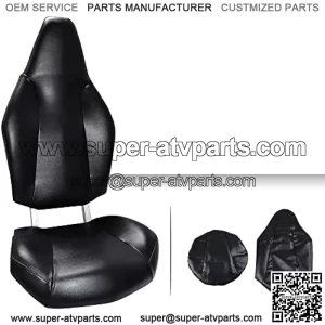 PIT66 Seat Cover Kit, Compatible with Polaris RZR 570 2012-2018/ Polaris RZR 800 2008-2014/ Polaris RZR 900 2011-2014/ ACE 325/570 2014-2017 Vinyl Black
