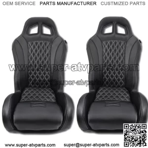Set of 2 - Diamond Stitched Black Suspension Seats CanAm Maverick X3 Turbo