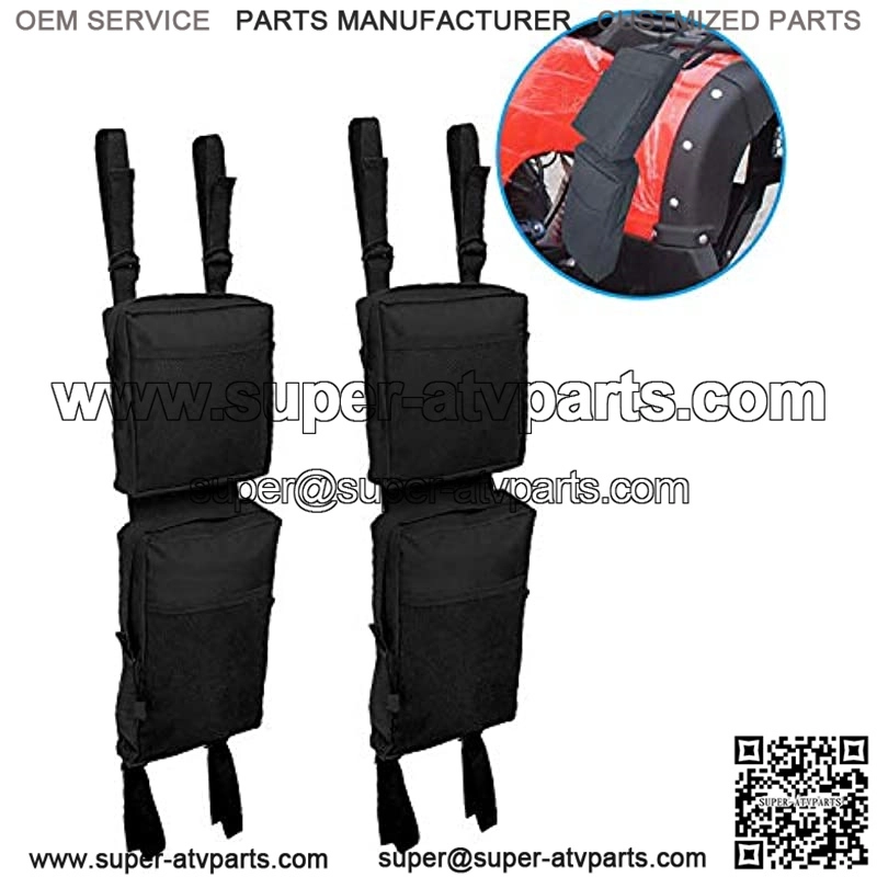 2 Pack ATV Fender Bags,ATV Tank Saddlebags, Rear Cargo Storage Bag for Motorcycle ATV UTV Dirt Bike (Black) - Image 3