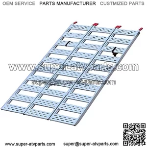Aluminum Tri-Fold Ramp with Treads (1pk) ?C Easily and Safely Load and Unload Push Mowers, Garden Tillers, ATVs and More, 1,500 lb. Capacity, 50?? W x 76?? L