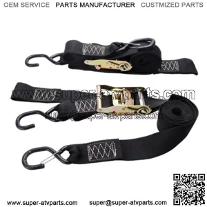 Ratchet Soft Loop Wide Tie Downs W/Carabiner