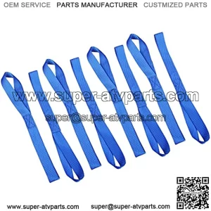 CARTMAN Soft Loop Tie-Down Straps in Blue Color, 8pk x 18in, 3600lbs