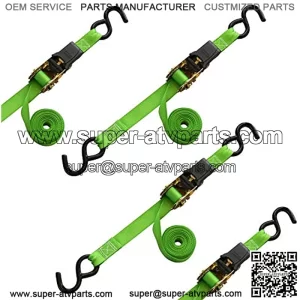 14-Foot Padded Ratchet Tie Down (4pk) 1,500 lbs Break Strength - 500 lbs Safe Work Load ?C Haul Lighter Loads in Your Pickup ?C Secure Dirt Bikes, ATVs, Mowers and More
