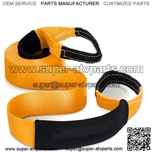 Genuine 33,000lb Xtreme Heavy Duty Recovery Tow Strap | 20ft x 4in Vehicle Tow Strap with Reflective Sleeve & Reinforced Loops | Suits for 4x4 Offroad UTV ATV Trucks Boats