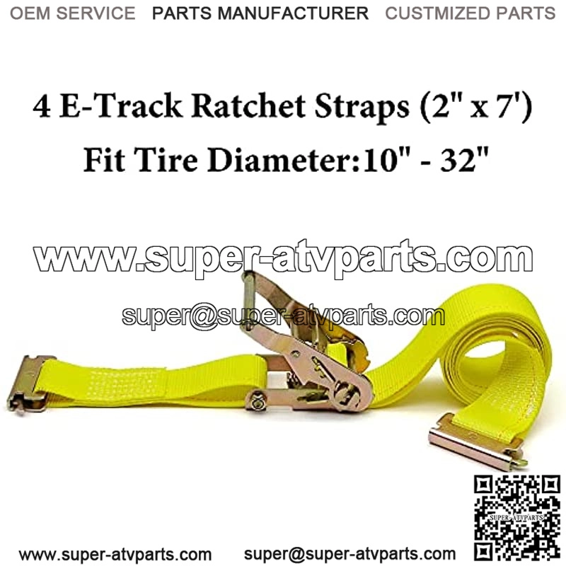 Wheel Chock Tie Down Kit, Trailer Tie Down Strap Kit, Heavy Duty Trailer Tie Down System for UTV, ATV, Mower, etc, Wheel Chock & Tie-Down Accessories, 4-Tire Kit - Image 2