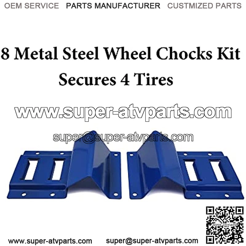 Wheel Chock Tie Down Kit, Trailer Tie Down Strap Kit, Heavy Duty Trailer Tie Down System for UTV, ATV, Mower, etc, Wheel Chock & Tie-Down Accessories, 4-Tire Kit - Image 3